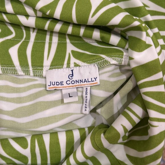 Jude Connally Skirt Womens L Midi Maxi Fold Over Waist Green Zebra Stripe - Picture 4 of 4